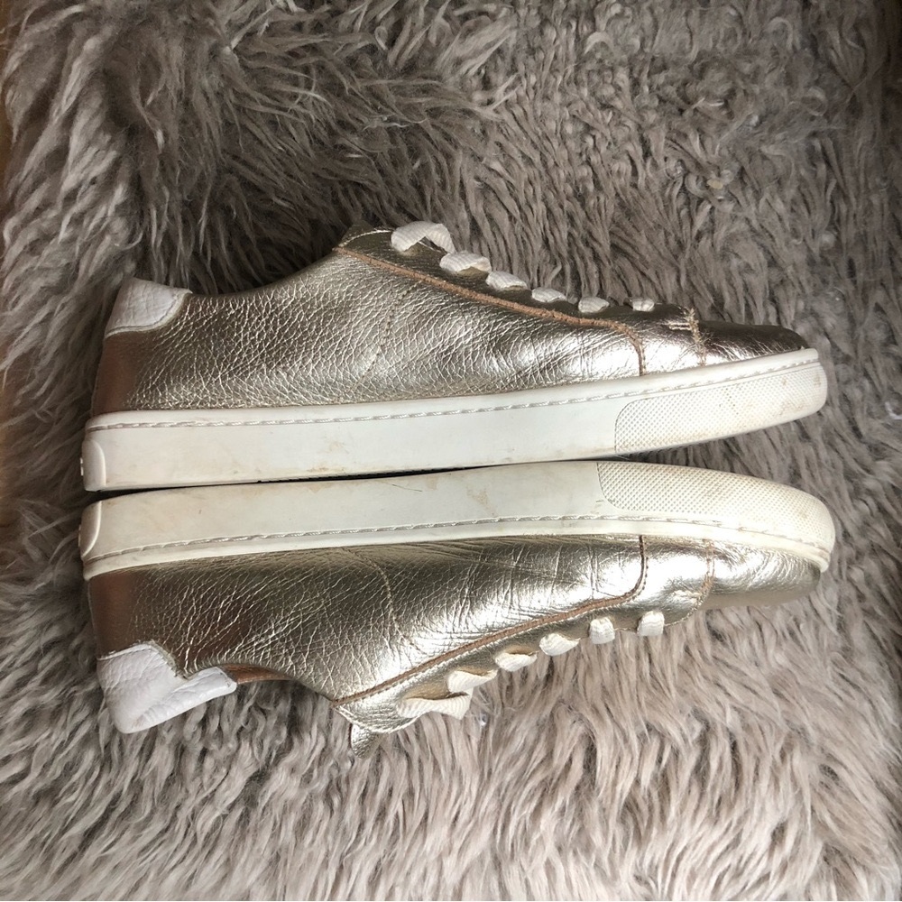 Soludos‎ Ibiza Gold Leather Sneakers Sz 7.5